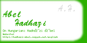 abel hadhazi business card